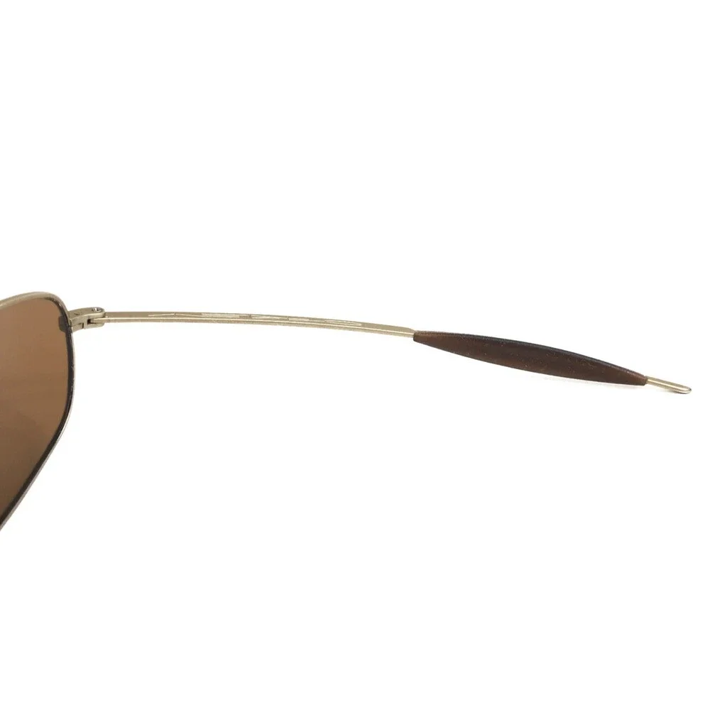 Vintage Oakley Sunglasses Square Wire 1.0 Matte Gold Frames Brown Polarized Lens